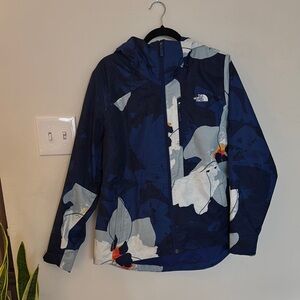 Floral Patterned Blue Ski Jacket
